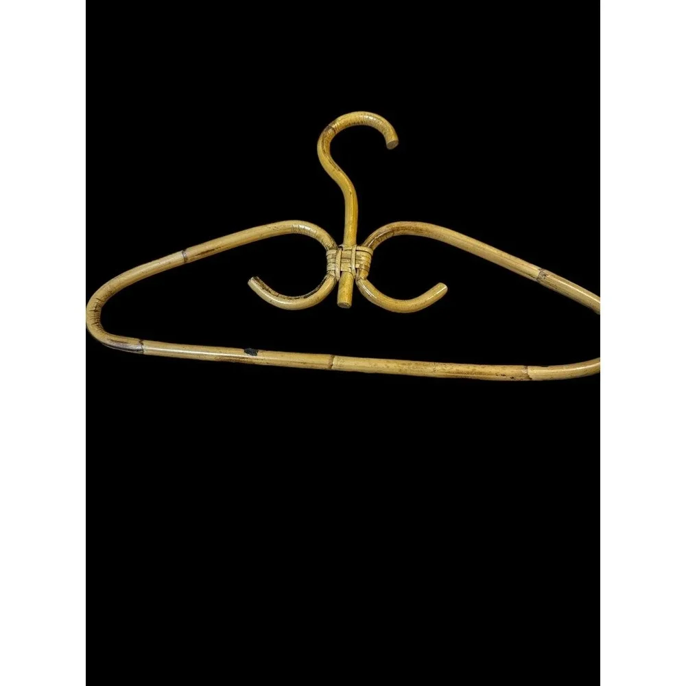 Vintage Single Bent Rattan Boho Garment Hanger 17